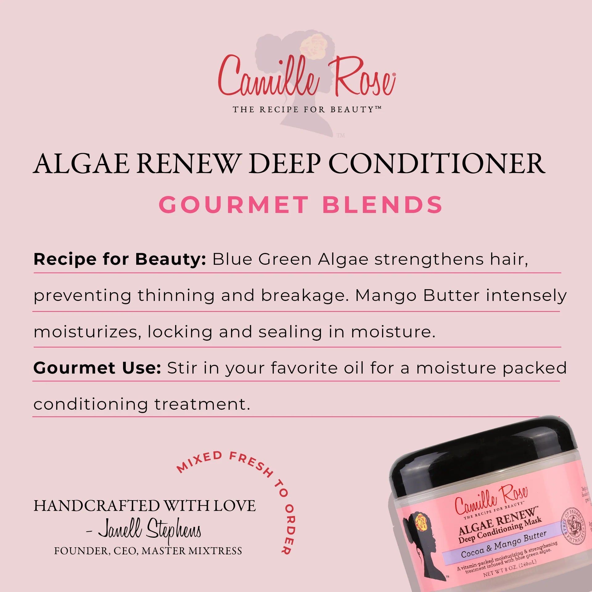 Camille Rose Algae Renew Deep Conditioning Mask - 8oz