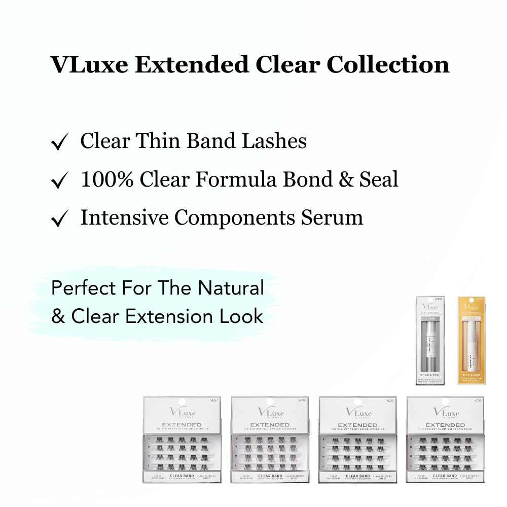 VLuxe Extended Faux Mink Clear Band Cluster Clean Blending Effect - VE08