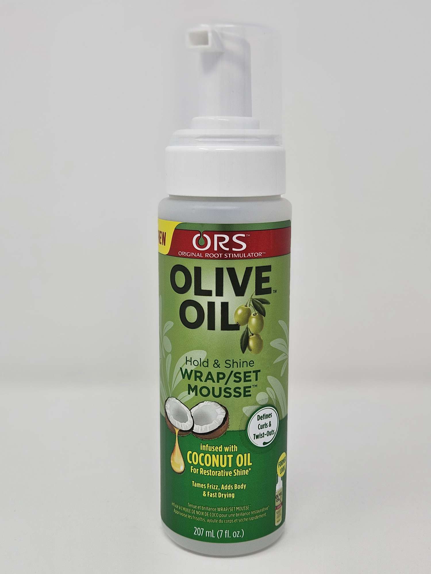 ORS Olive Oil Hold & Shine Wrap/Set Mousse with Coconut Oil - 7oz