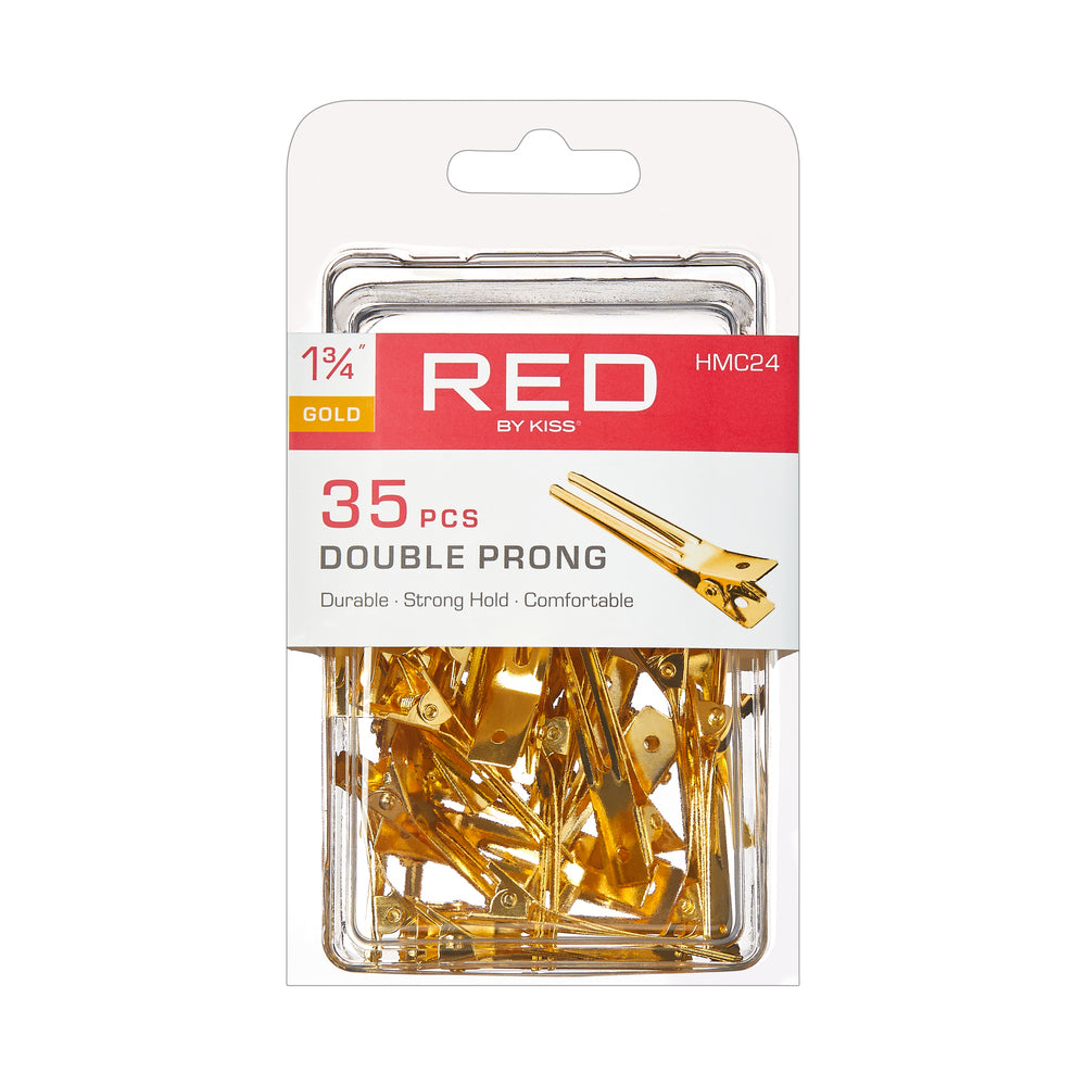 Red by Kiss Gold Double-Prong Clips 1 3/4" - 35pcs