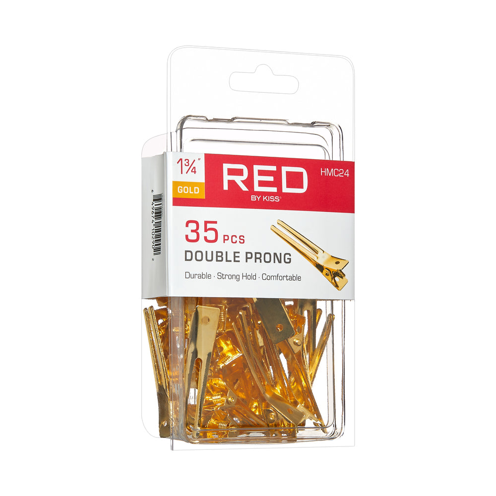 Red by Kiss Gold Double-Prong Clips 1 3/4" - 35pcs