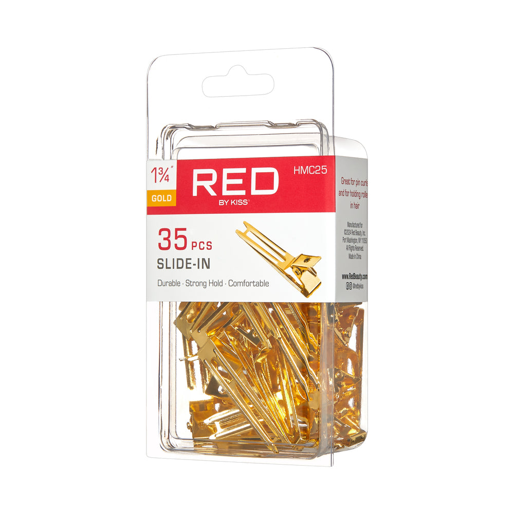 Red by Kiss Gold Slide-In Clips 1 3/4" - 35pcs